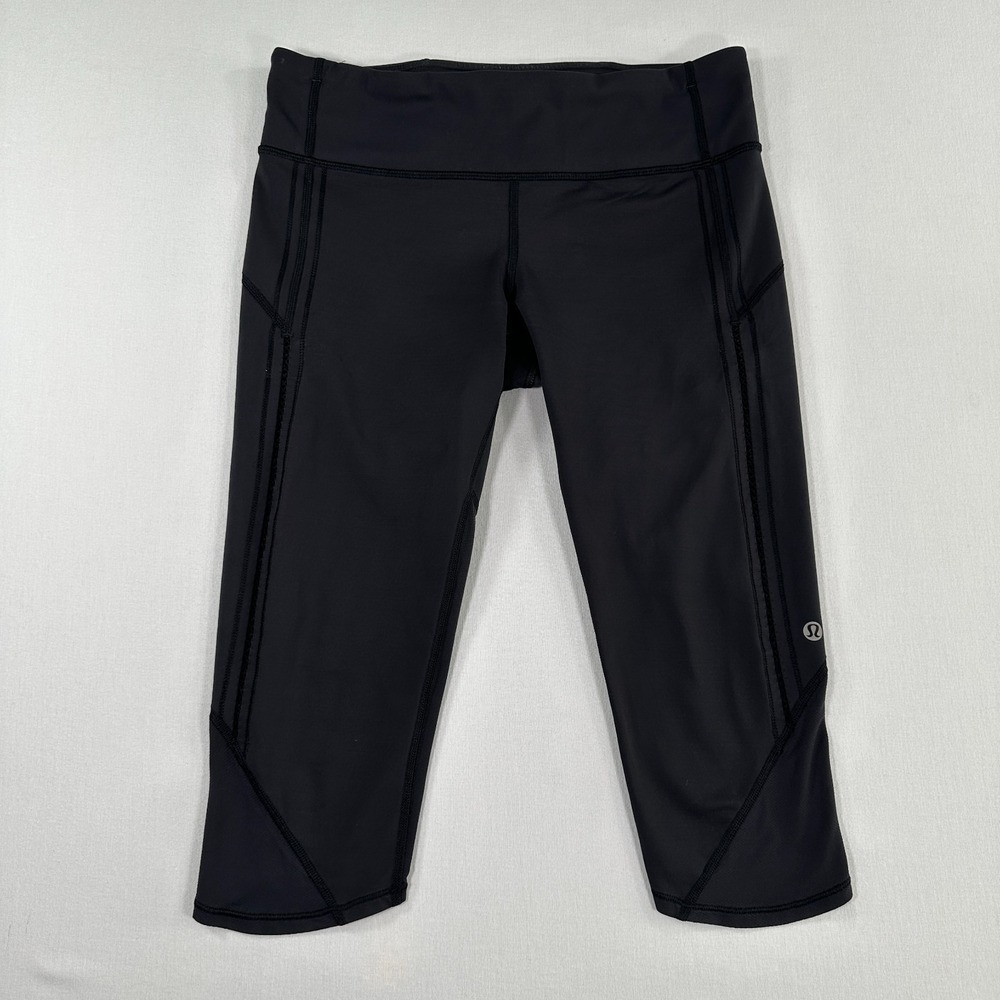 Lululemon Run Inspire Crop Leggings Womens 8 Black